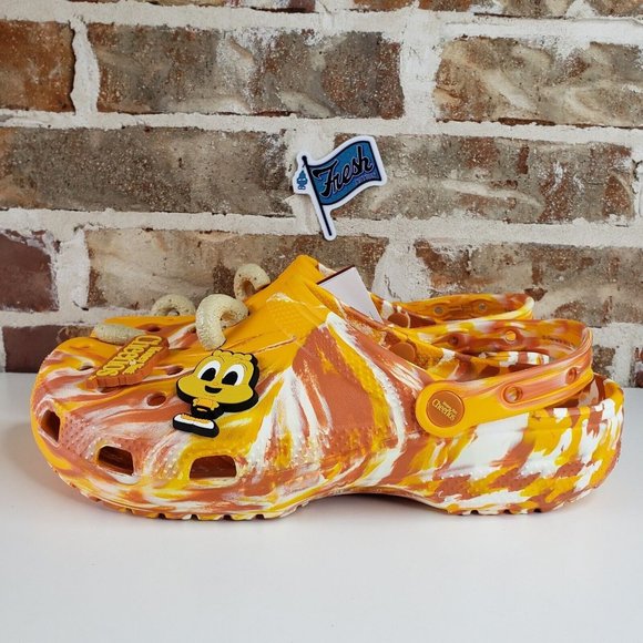 Crocs Classic Clog Honey Nut Cheerios Mens Size 11 Marbled Orange Yellow 207924 - Picture 3 of 11